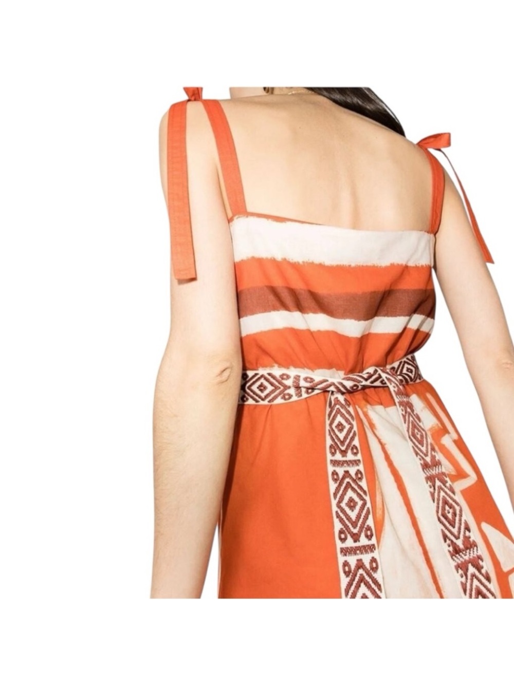 Johanna Ortiz Orange Regions of Myth‎ Cotton Ankle Dress, Size 2 - Picture 8 of 12